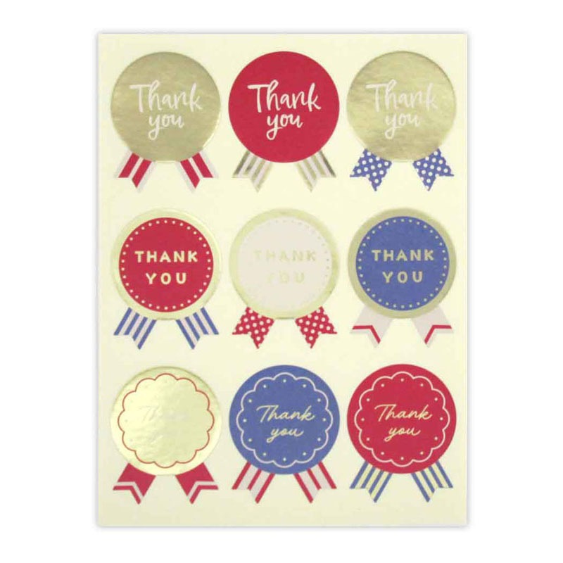 ホイルリボンシールメッセージ　サンキュー