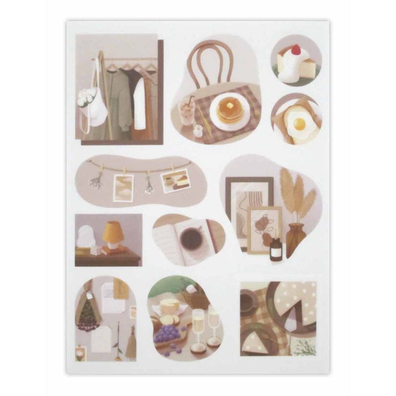 515 ＊ダイカットシール フィルムダイカットシール ブラウンアート【公式】≪1個からお届け