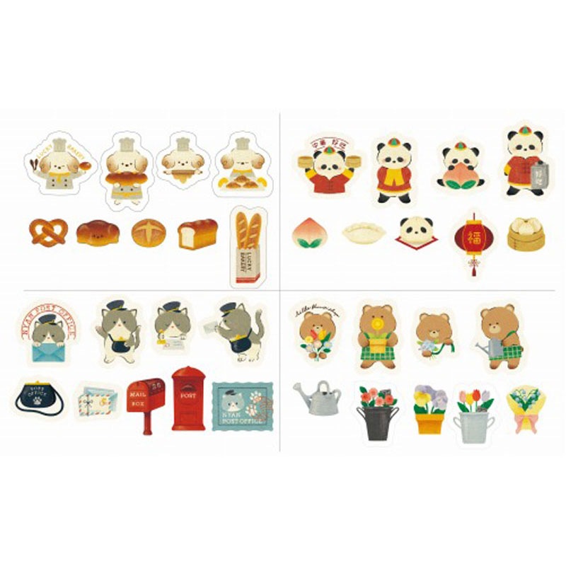 フレークシール　２７Ｐ　動物のお店屋さん