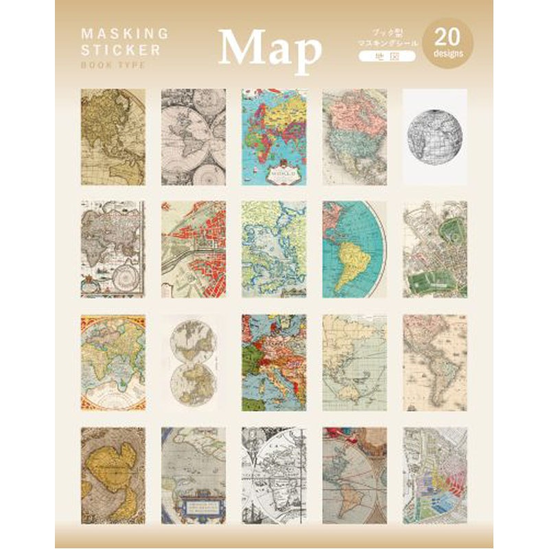 シールブック　２０枚　時計・地図