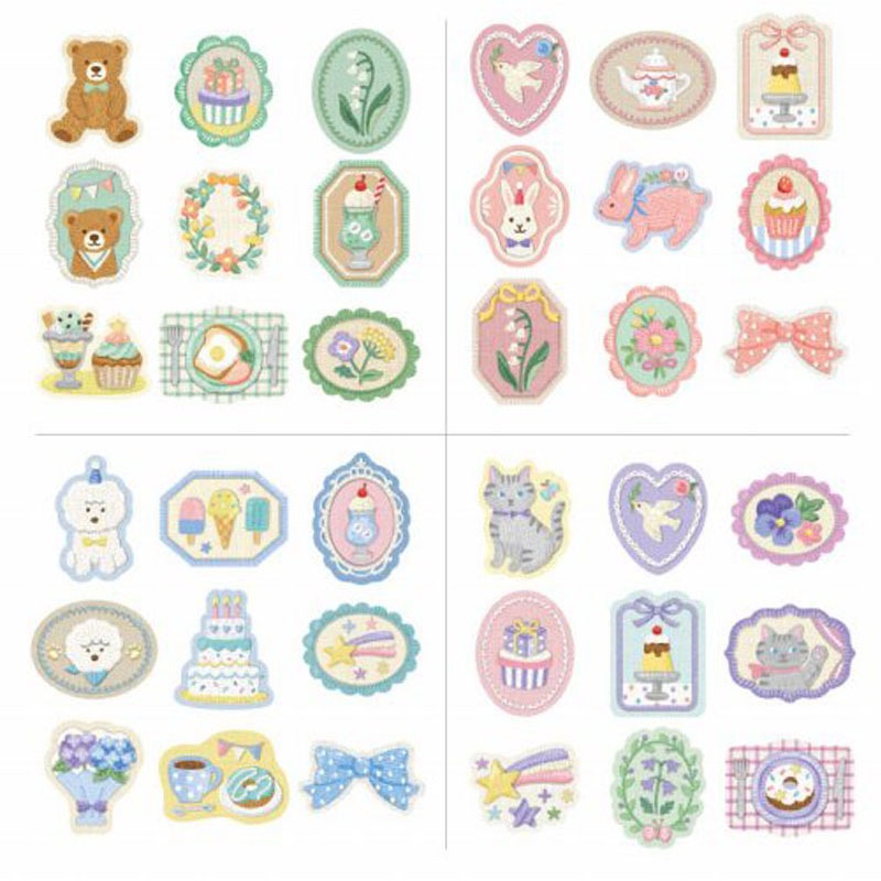 フレークシール 27P ほっこり刺繍ワッペン【公式】≪1個からお届け