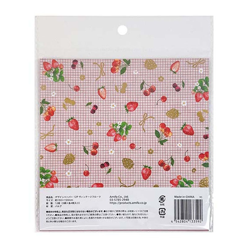 デザインペーパー12P フルーツ【公式】≪1個からお届け≫Can☆Do