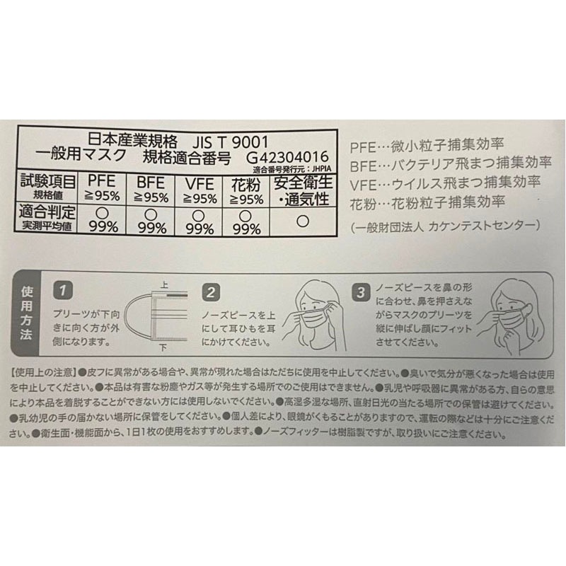 不織布ループカラーマスク　１２枚入　ＷＨ