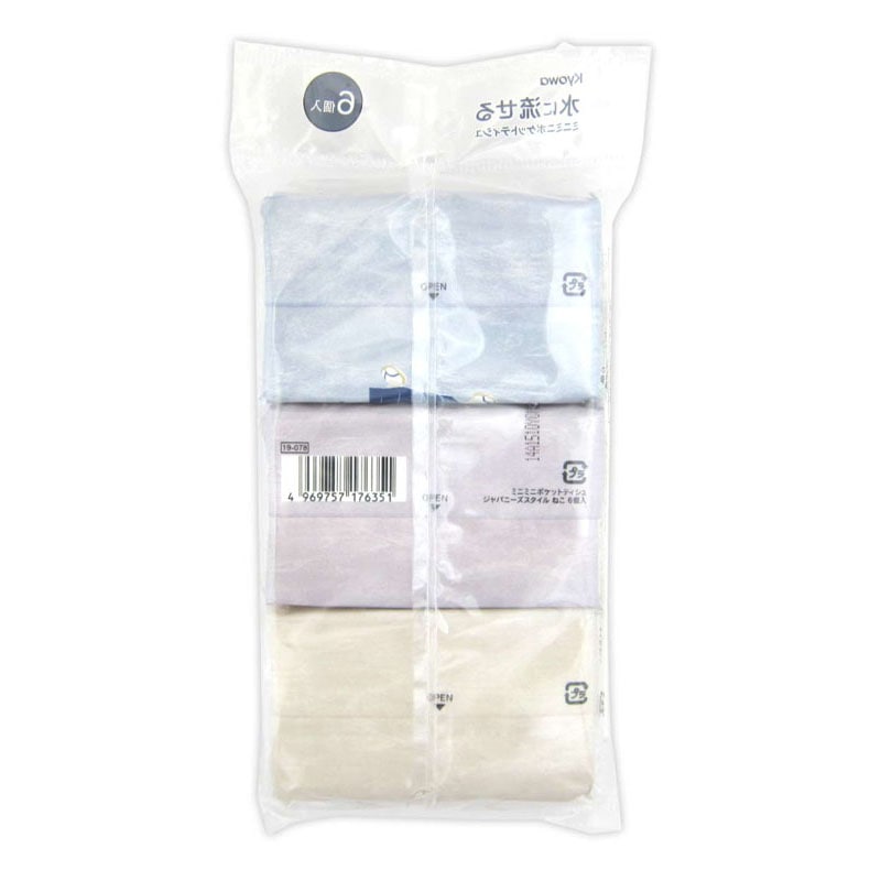 ＪＰスタイルポケットティッシュ　ねこ　６Ｐ