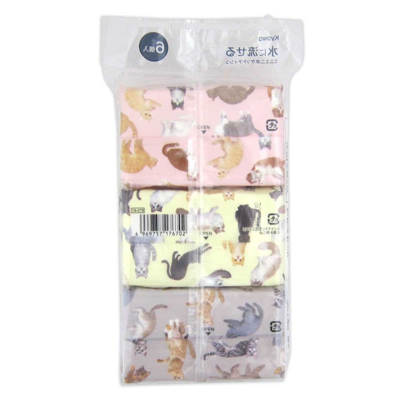 ミニミニポケットティッシュ　ねこ柄　６Ｐ