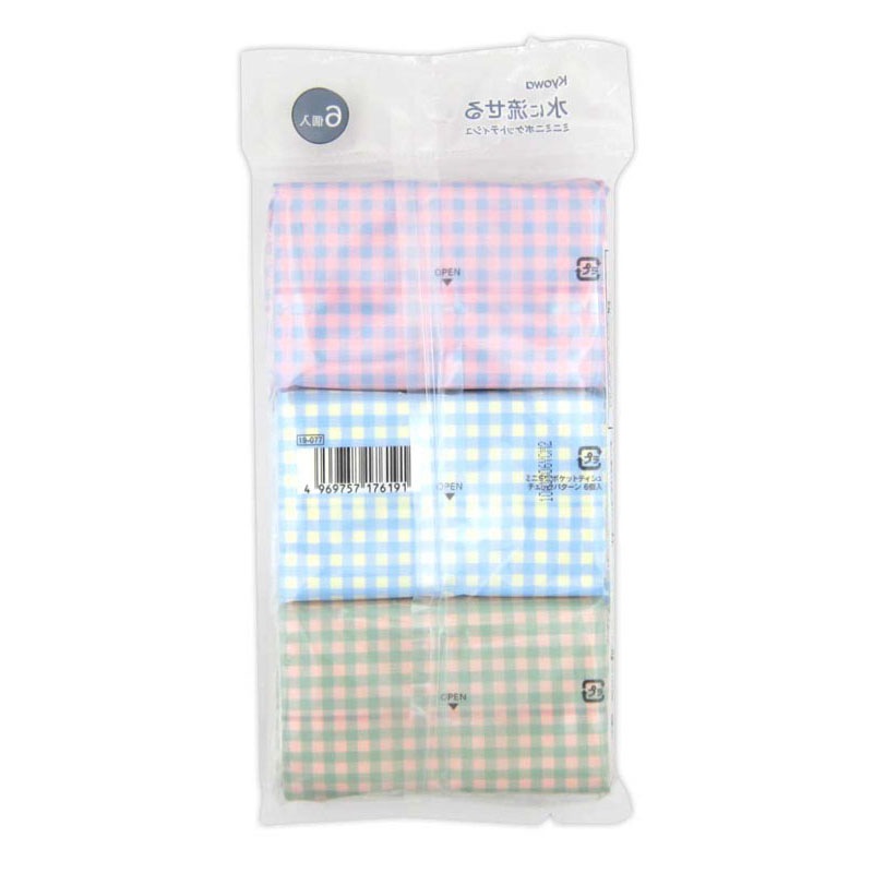 ミニミニポケットティッシュ　チェック　６Ｐ
