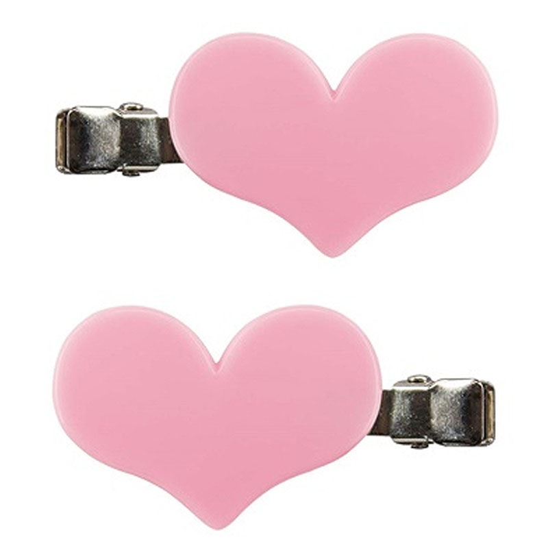 前髪クリップハートピンク