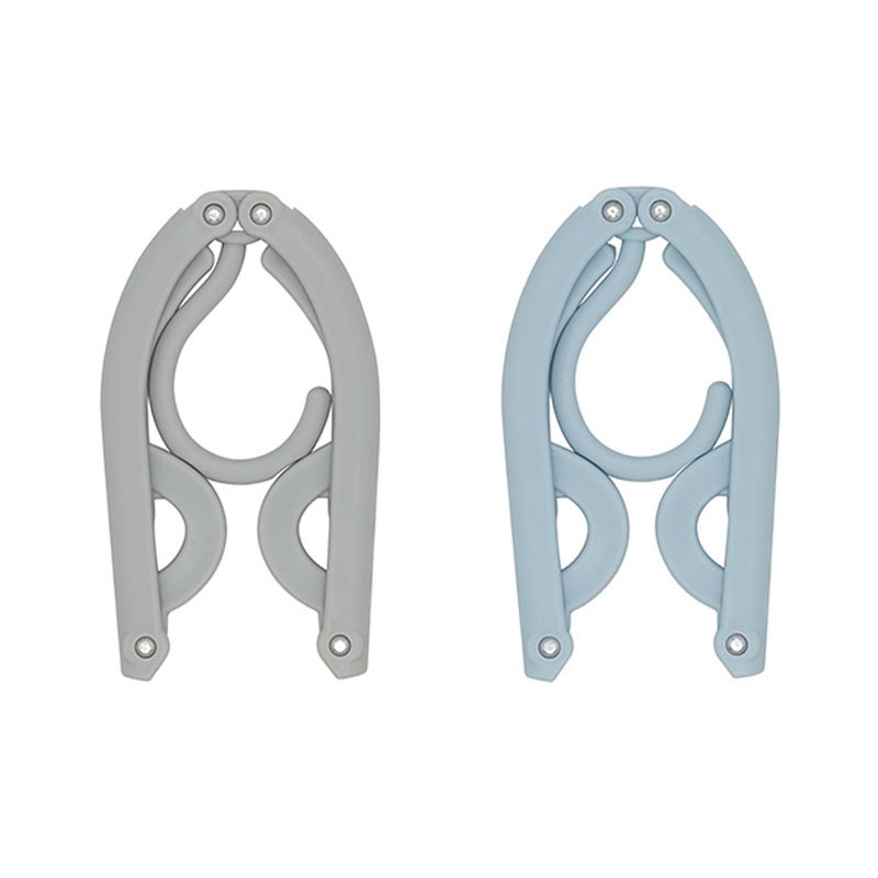 携帯折りたたみハンガーライトグレーブルー