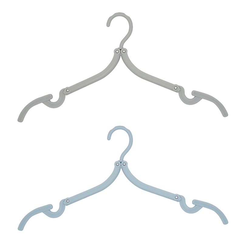 携帯折りたたみハンガーライトグレーブルー