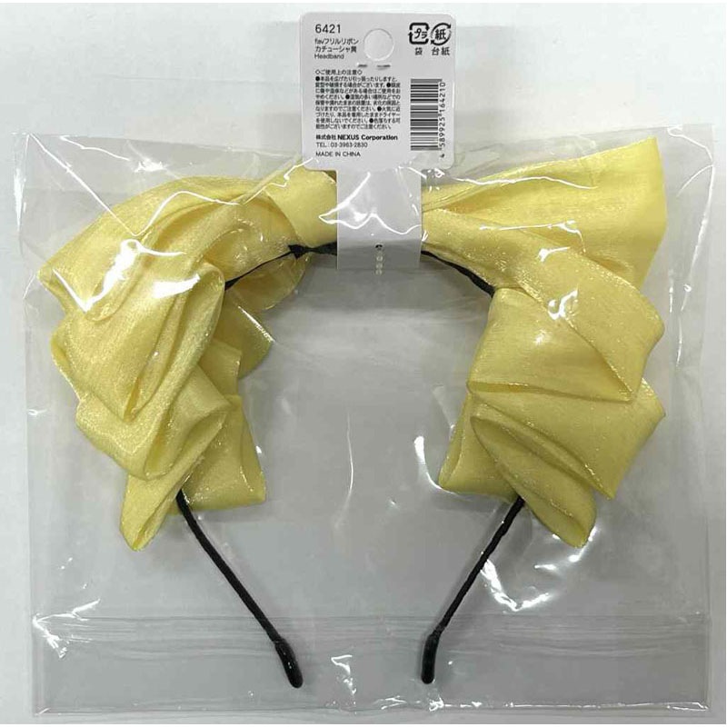 ｆａｖ　フリルリボンカチューシャ　黄