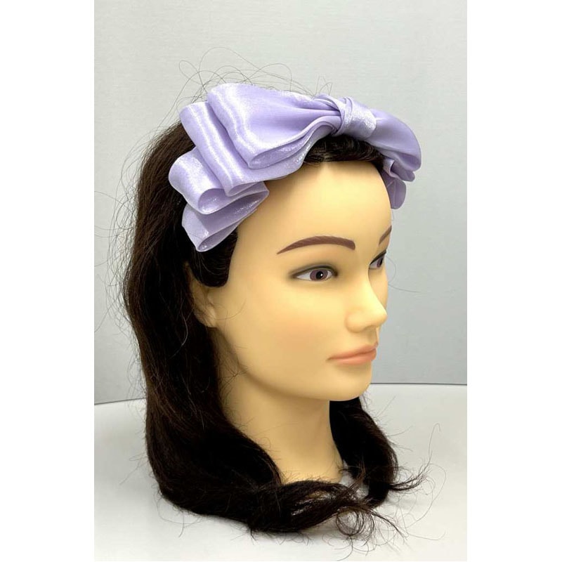 fav フリルリボンカチューシャ 紫