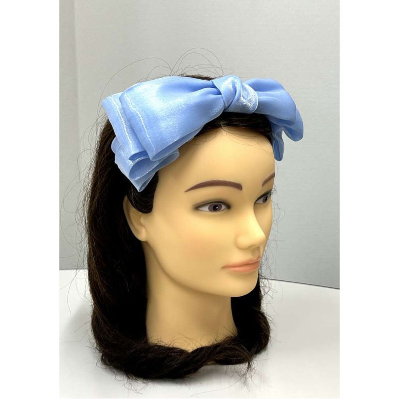 限カチューシャコーナー134 大小パールリボンのカチューシャ極細め姫系