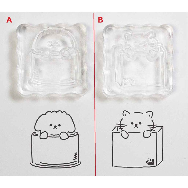 クリアスタンプ　Ｃ　ドッグ＆キャット