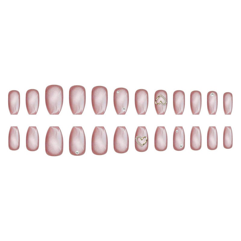 043【7点】【サイズ変更】【1点チップ変更】ピンクマグネット大理石ネイル 043【7点】【サイズ変更】【1点チップ変更】ピンクマグネット大理石