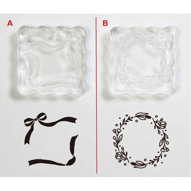 クリアスタンプ　Ｃ　リボン＆リース