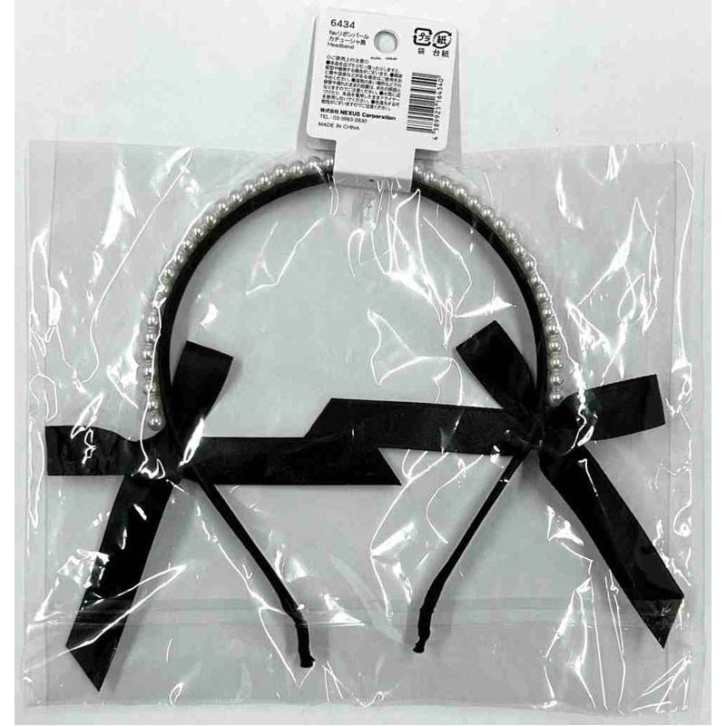 fav リボンパールカチューシャ 黒【公式】≪1個からお届け≫Can