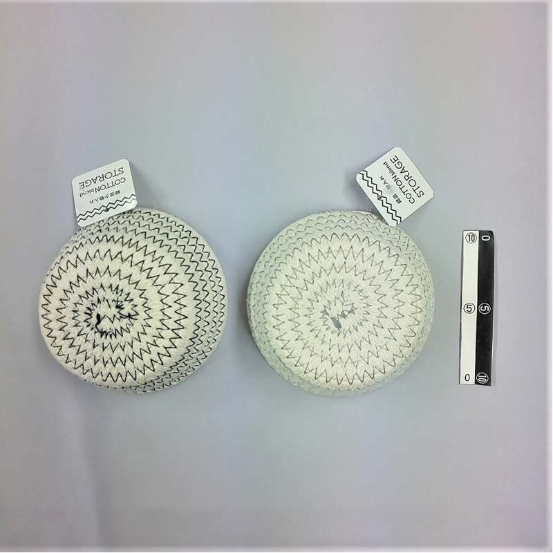 綿混小物入れ　ギザギザ　モノトーン