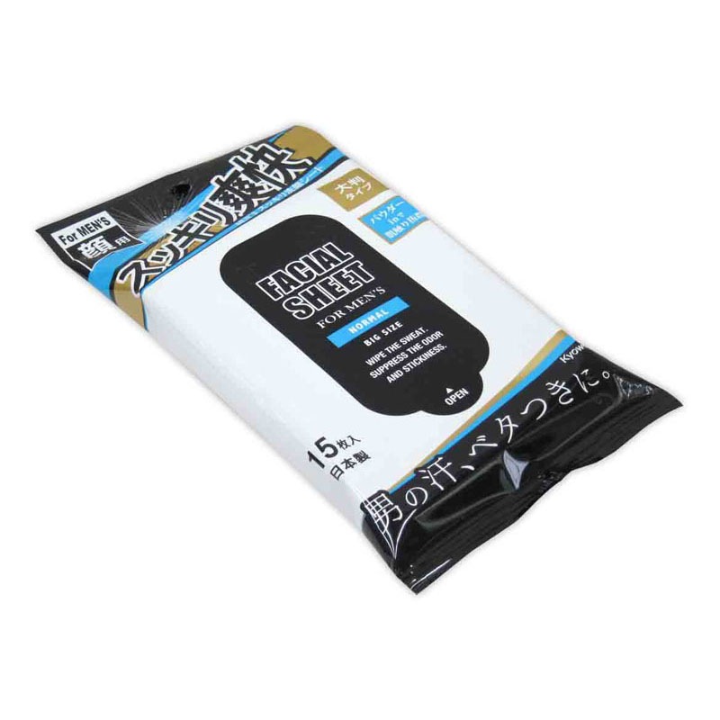 メンズスッキリ洗顔シート大判　１５枚