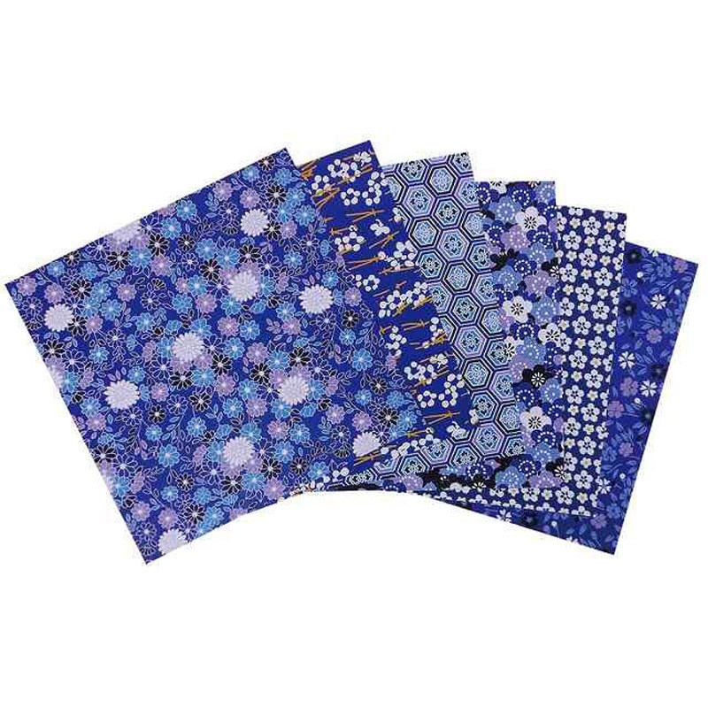 友禅千代紙15cm12枚 藍【公式】≪1個からお届け≫Can☆Doネット