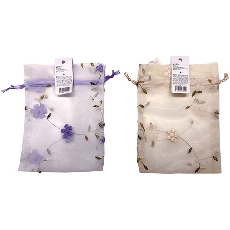 巾着　チュール　ブルーム