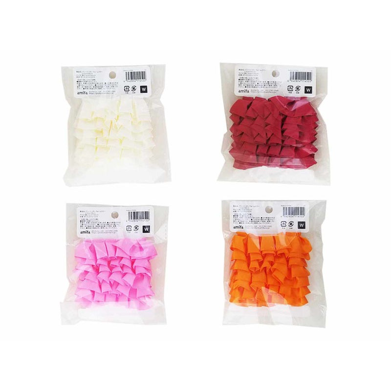 プリーツリボン　ウォームカラー　