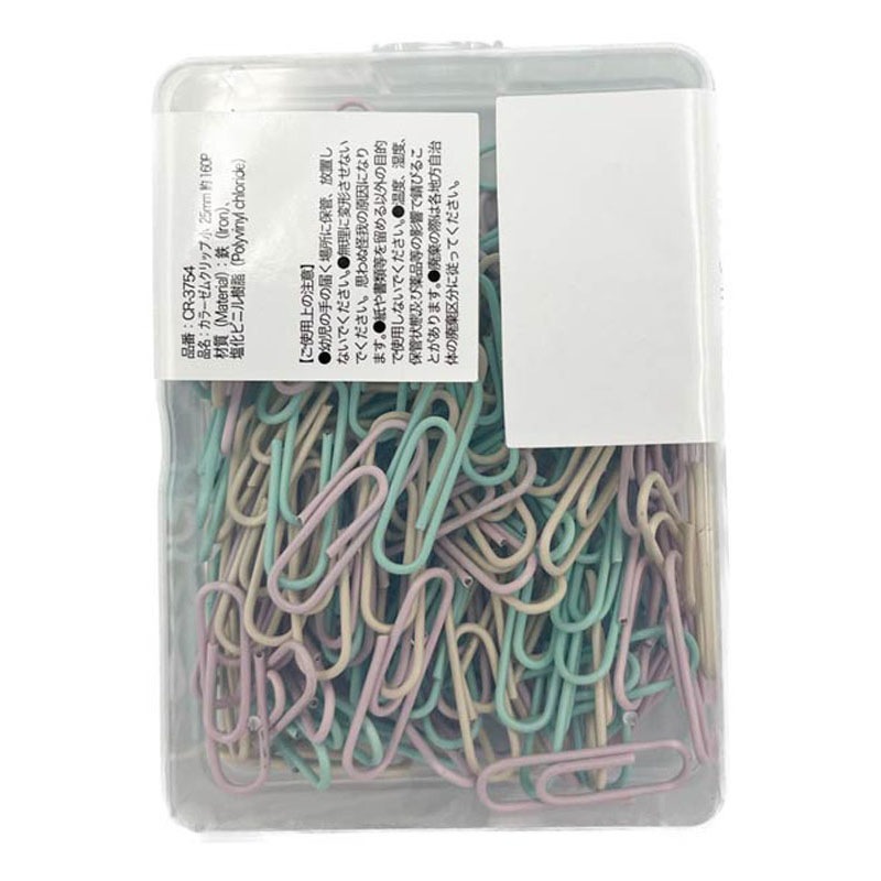 カラーゼムクリップ小２５ｍｍ　１６０個入