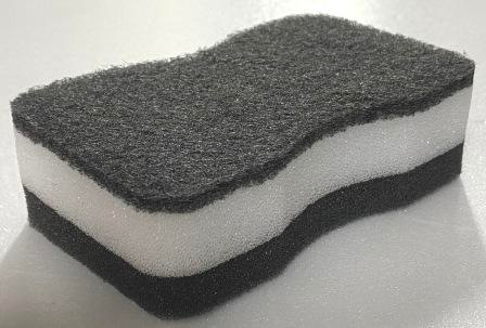 キッチン用泡立ちスポンジ３Ｐ　ＷＨ＆ＢＫ