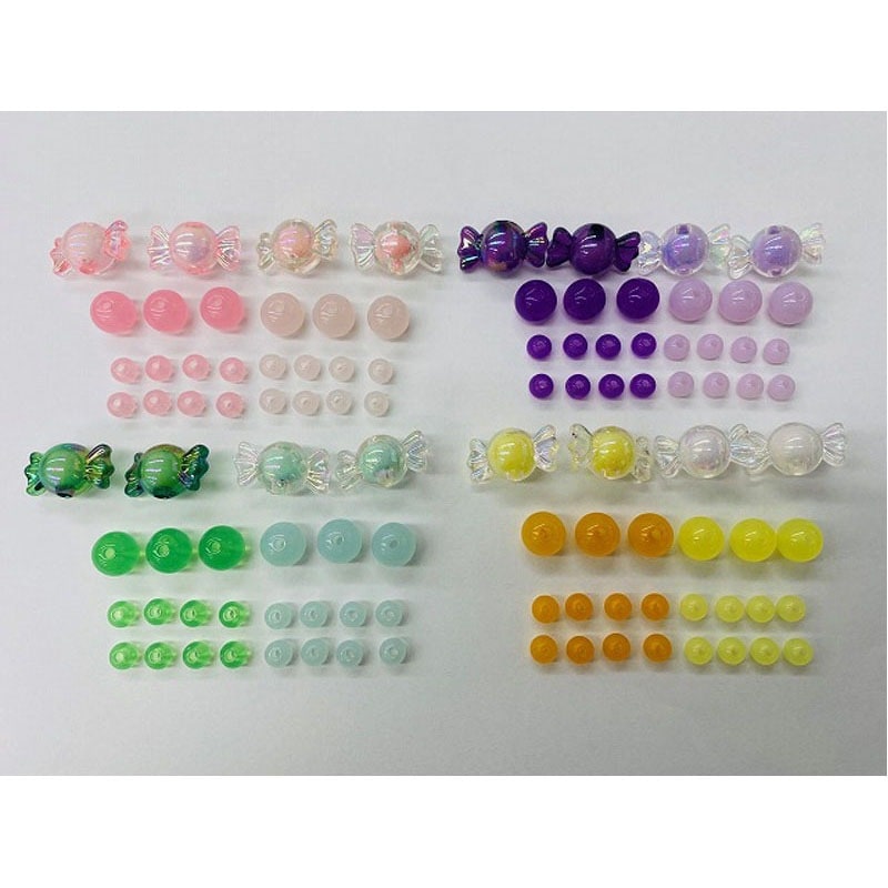 LOVE パープルミックス レジンヘアゴム