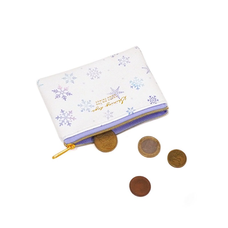 コインケース　雪の結晶柄