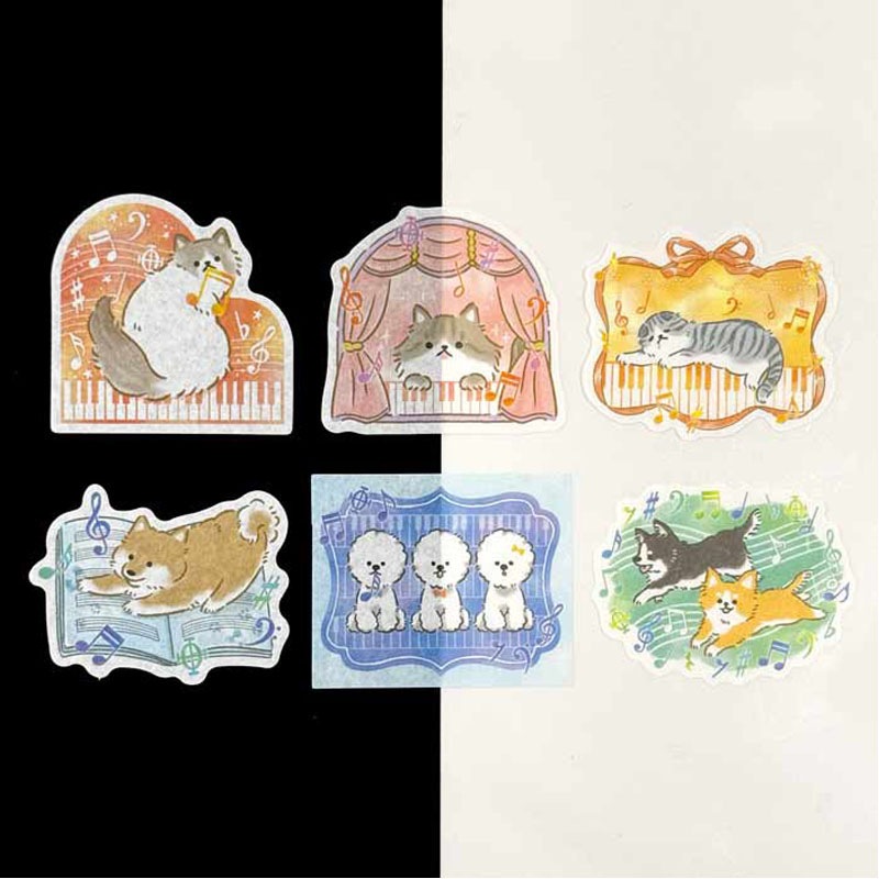 フレークシール　音楽と動物