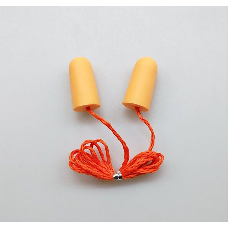 耳栓 紐付き 透明 コード付き 黒色 70cm 10個セット 耳せん ひも付き