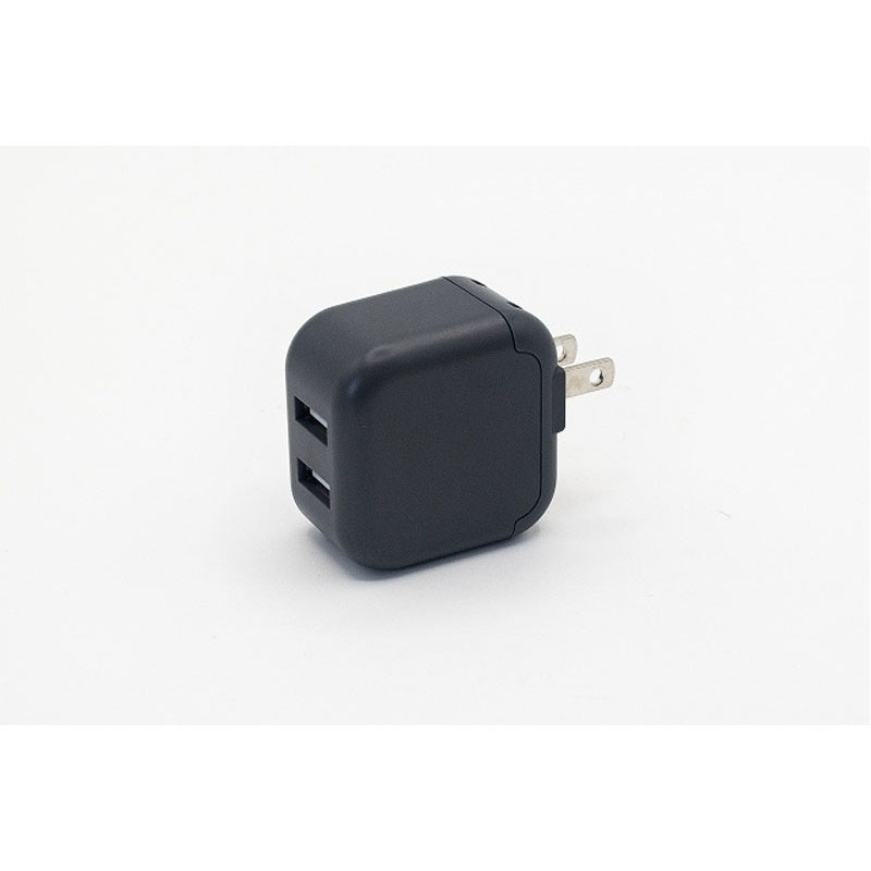 ２口ＡＣアダプタ充電器　グレー