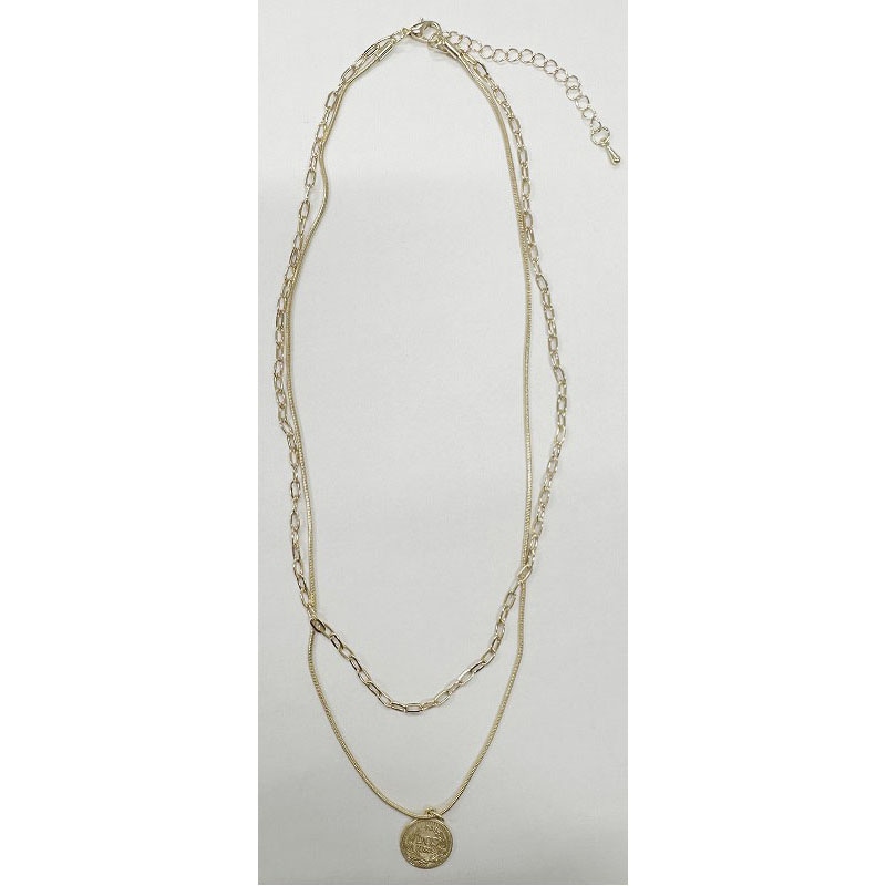 Ｗコインネックレス　ＧＤ