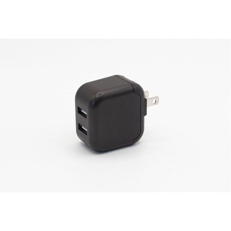 ２口ＡＣアダプタ充電器　ブラウン