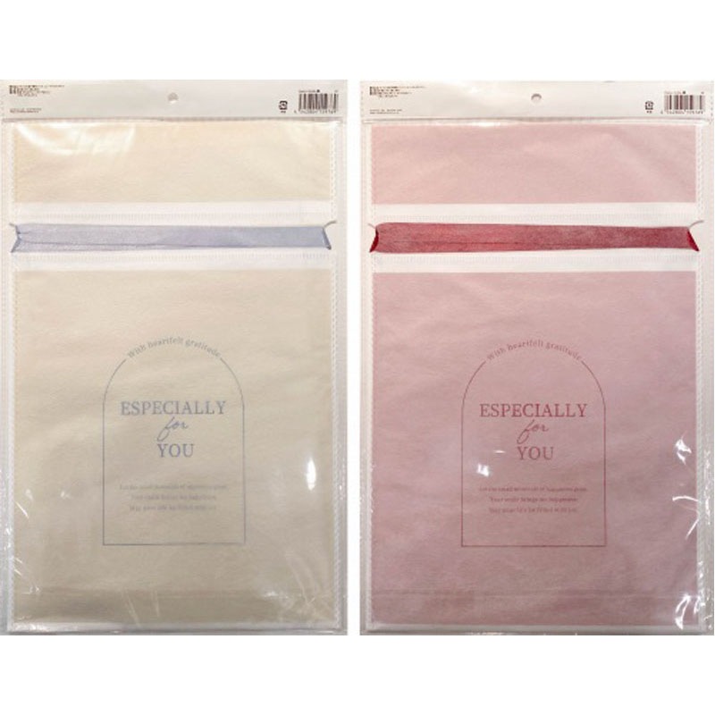 ダブル巾着不織布バッグ　Ｌ　ニュートラル