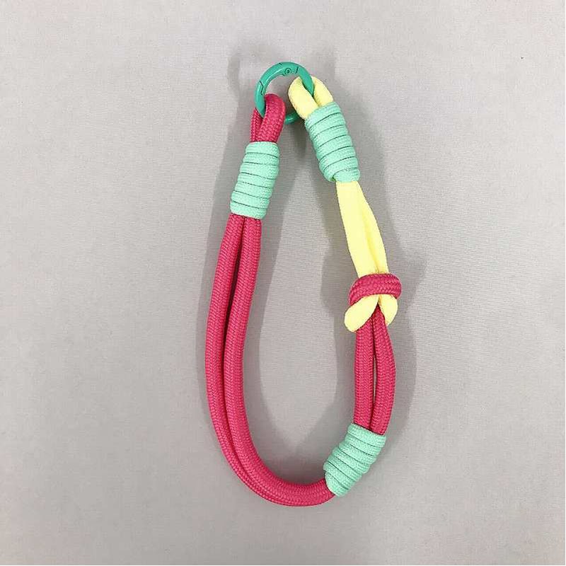 ショートストラップ　２色編み　ＰＫ