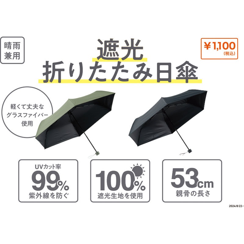 遮光折りたたみ日傘　ブラック