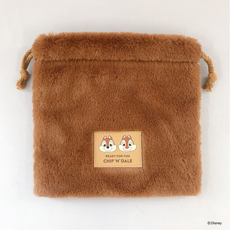 【数量限定】ディズニー／チップ＆デール　ファー巾着ポーチ