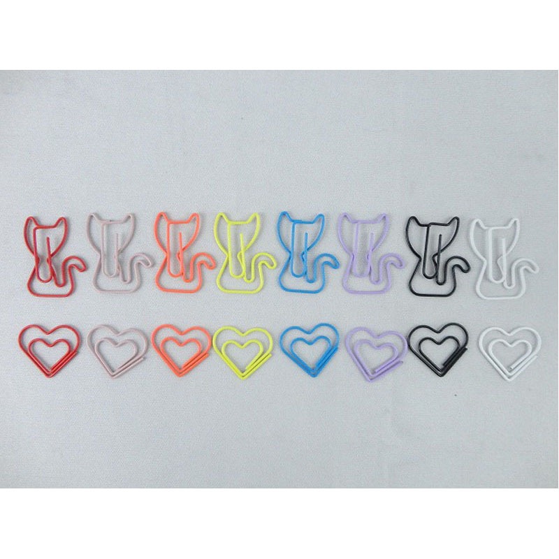 カラフルクリップ 8P ねこ・ハート【公式】≪1個からお届け≫Can