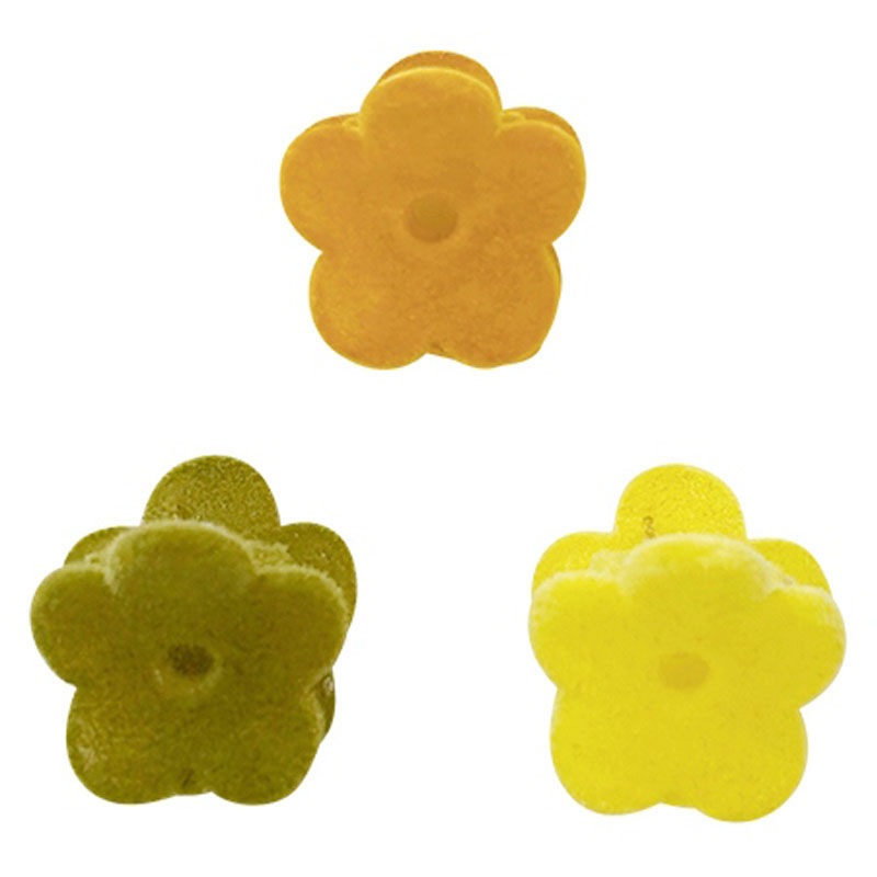 ヘアクリップ　フロッキーフラワー　３Ｐ