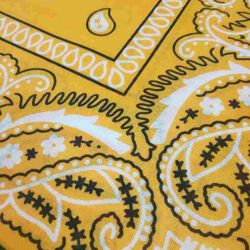 綿バンダナ　ペイズリー５３×５３ＣＭ　黄