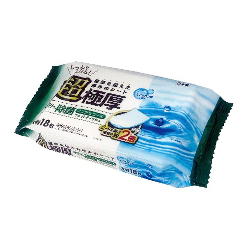 超極厚ノンアル除菌ウェット　１８枚
