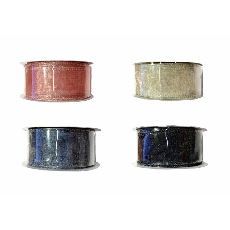 リボンオーガンジーワイヤー入り２５ｍｍ