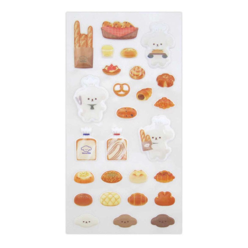 ぷくぷくシール　いぬのパン屋さん