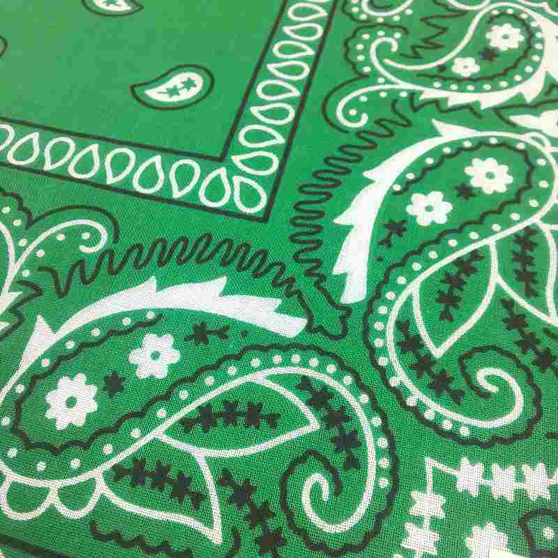 綿バンダナ ペイズリー53×53CM 緑【公式】≪1個からお届け≫Can