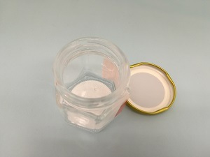 六角ガラスキャニスターゴールド蓋 S【公式】≪1個からお届け≫Can