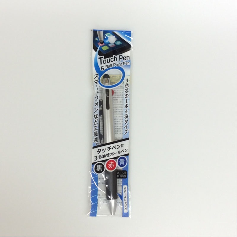 タッチペン付き３色ボールペン　０．７ｍｍ