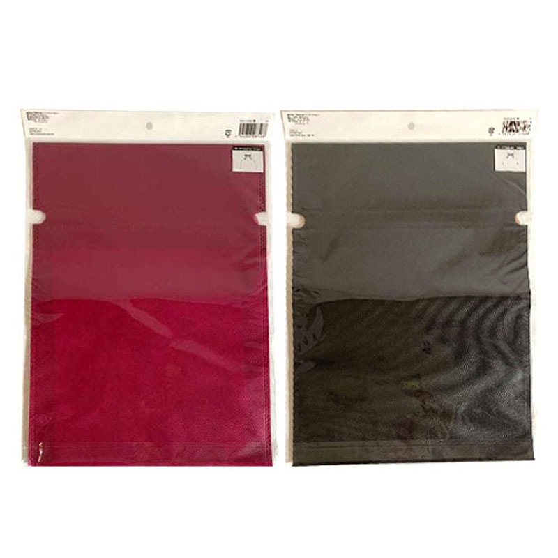 不織布巾着バッグ　Ｌ　ブラック・ボルドー