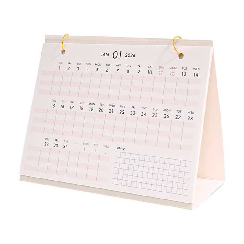 ２６カレンダー　卓上　ガントチャート