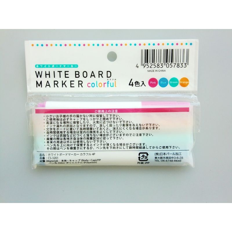 ボードマーカーＰＫ・ＢＬ・ＧＲ・ＯＲ４Ｐ